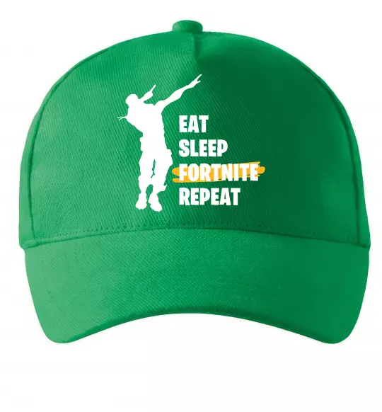 Кепка Eat sleep fortnite repeat Зеленый фото