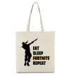 Эко-сумка Eat sleep fortnite repeat Бежевый Эко-сумка Eat sleep fortnite repeat Бежевый фото