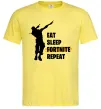 Мужская футболка Eat sleep fortnite repeat Лимонный Мужская футболка Eat sleep fortnite repeat Лимонный фото