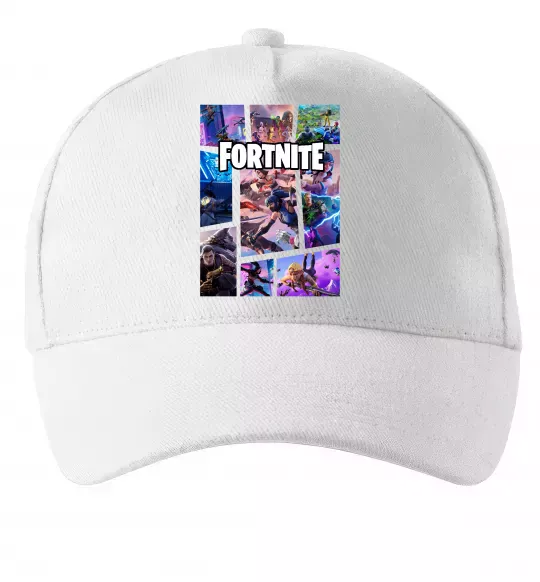 Кепка Фортнайт колаж Білий фото