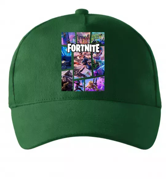 Кепка Фортнайт колаж Темно-зелений фото