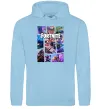 Чоловіча толстовка (худі) Фортнайт колаж Блакитний фото