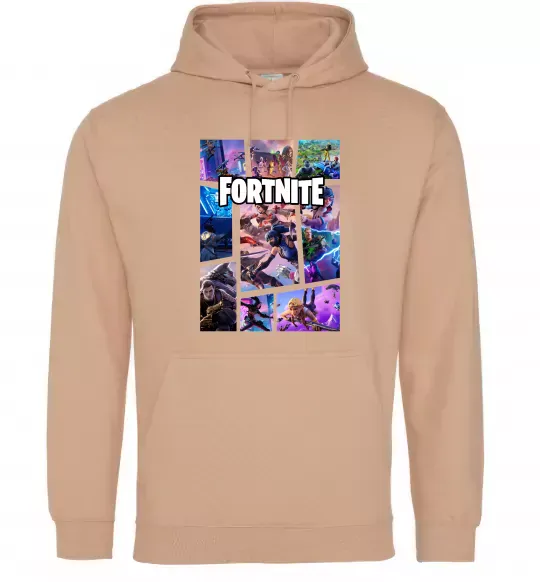 Женская толстовка (худи) Фортнайт колаж Песочный фото