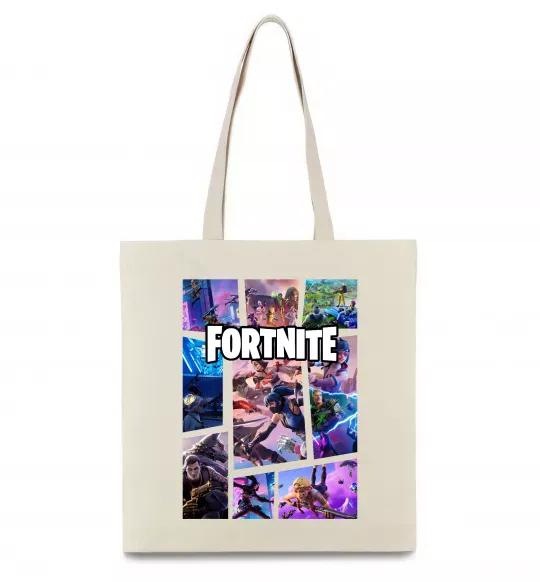 Еко-сумка Фортнайт колаж Бежевий фото
