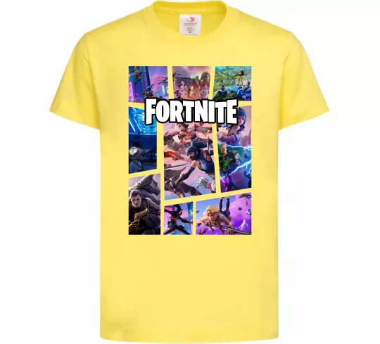 Дитяча футболка Фортнайт колаж Лимонний фото