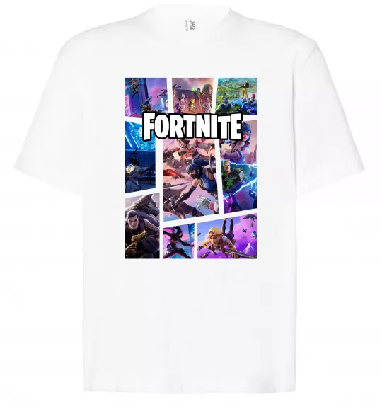 Футболка Оверсайз Фортнайт колаж Белый фото