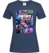 Жіноча футболка Фортнайт колаж Темно-синій фото