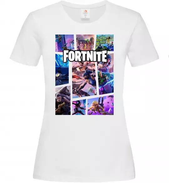 Жіноча футболка Фортнайт колаж Білий фото