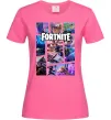 Жіноча футболка Фортнайт колаж Яскраво-рожевий фото