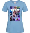 Жіноча футболка Фортнайт колаж Блакитний фото