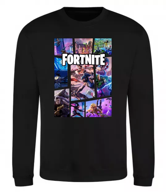 Свитшот Фортнайт колаж Черный фото