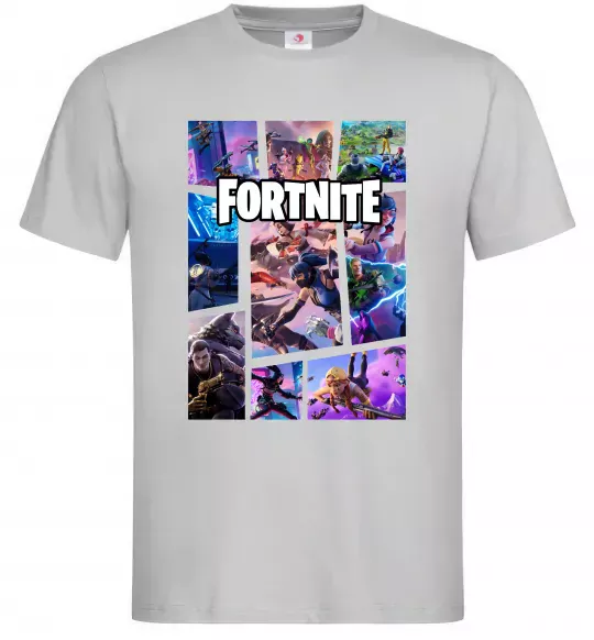 Чоловіча футболка Фортнайт колаж Сірий фото