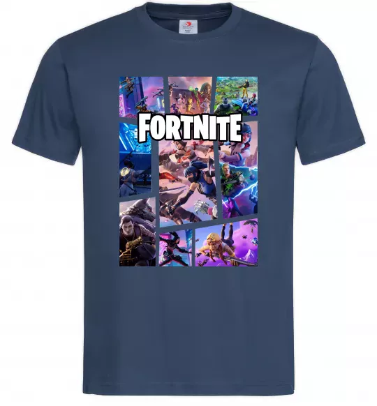 Чоловіча футболка Фортнайт колаж Темно-синій фото