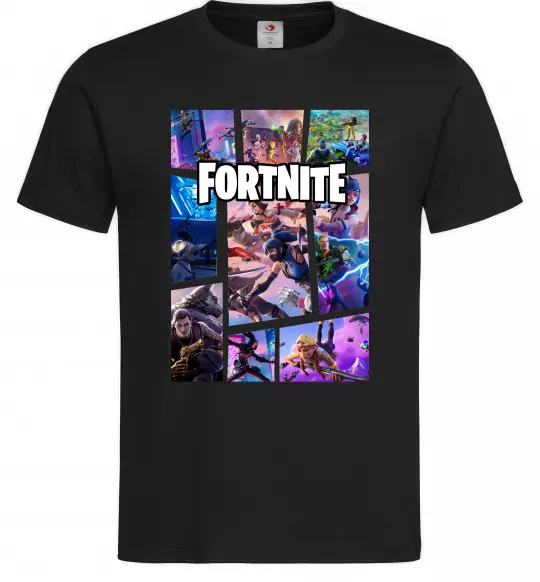 Чоловіча футболка Фортнайт колаж Чорний фото