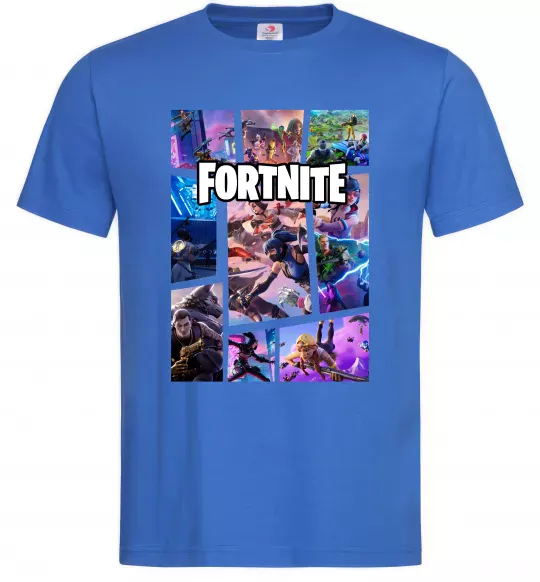 Чоловіча футболка Фортнайт колаж Яскраво-синій фото