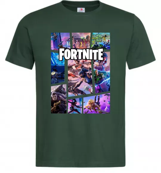 Чоловіча футболка Фортнайт колаж Темно-зелений фото