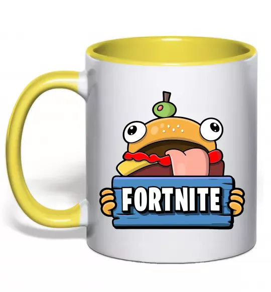 Чашка з кольоровою ручкою Burger Fortnite Сонячно жовтий фото