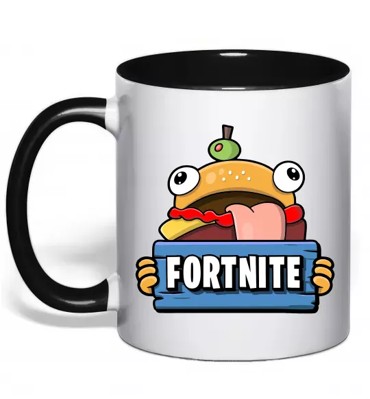 Чашка з кольоровою ручкою Burger Fortnite Чорний фото