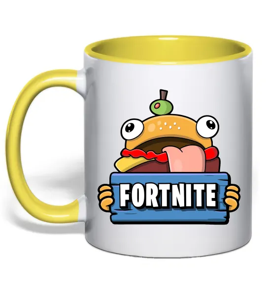 Чашка с цветной ручкой Burger Fortnite Лимонный фото
