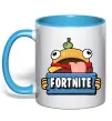 Чашка з кольоровою ручкою Burger Fortnite Блакитний фото