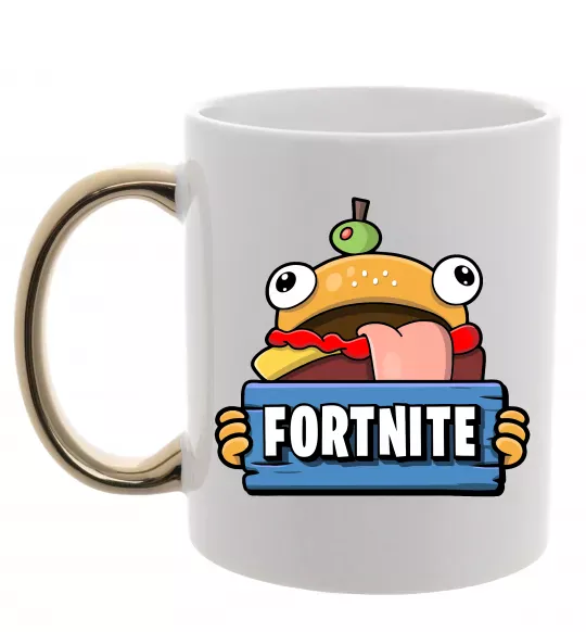 Чашка з кольоровою ручкою Burger Fortnite Золото фото
