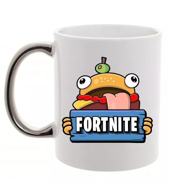 Чашка з кольоровою ручкою Burger Fortnite Срібло фото