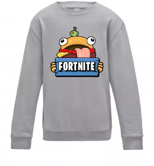Дитячий світшот Burger Fortnite Сірий меланж фото