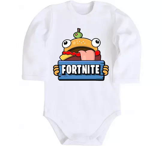 Дитячий бодік Burger Fortnite Білий фото