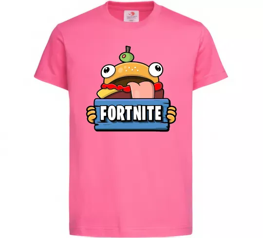 Дитяча футболка Burger Fortnite Яскраво-рожевий фото