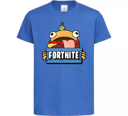 Дитяча футболка Burger Fortnite Яскраво-синій фото