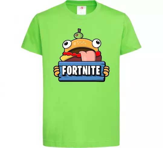 Дитяча футболка Burger Fortnite Лаймовий фото