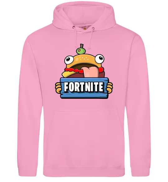 Мужская толстовка (худи) Burger Fortnite Розовый фото