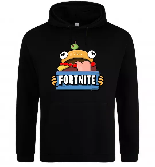 Чоловіча толстовка (худі) Burger Fortnite Чорний фото