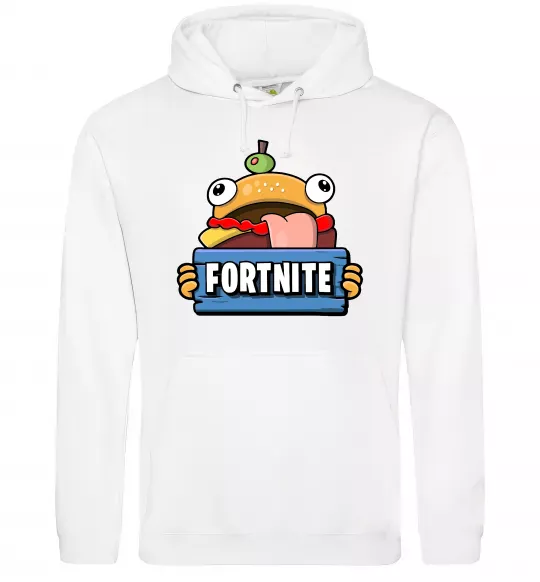 Чоловіча толстовка (худі) Burger Fortnite Білий фото