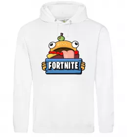 Мужская толстовка (худи) Burger Fortnite Белый фото