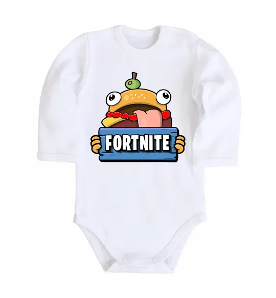 Детский боди Burger Fortnite Белый фото