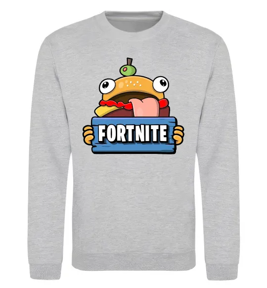 Свитшот Burger Fortnite Серый меланж фото