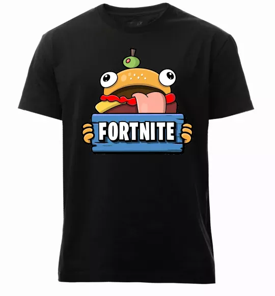 Мужская премиум футболка Burger Fortnite Черный фото