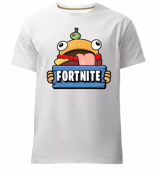 Мужская премиум футболка Burger Fortnite Белый фото