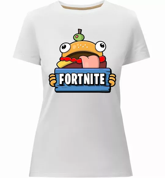 Жіноча преміум футболка Burger Fortnite Білий фото