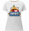 Жіноча преміум футболка Burger Fortnite Білий фото