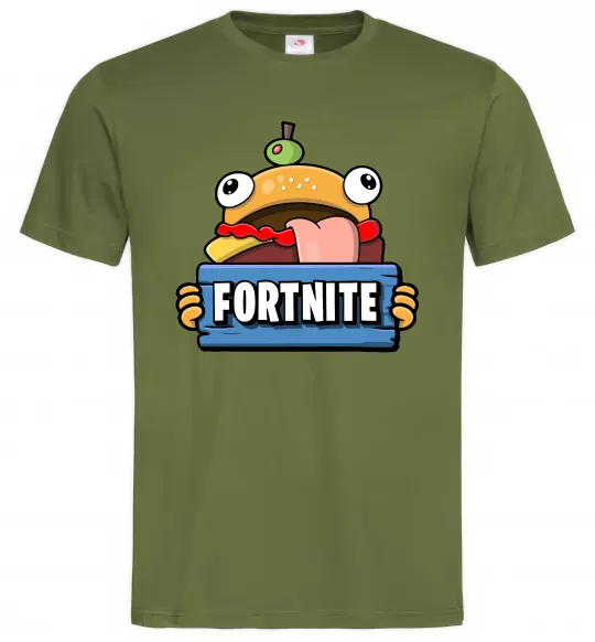 Чоловіча футболка Burger Fortnite Оливковий фото