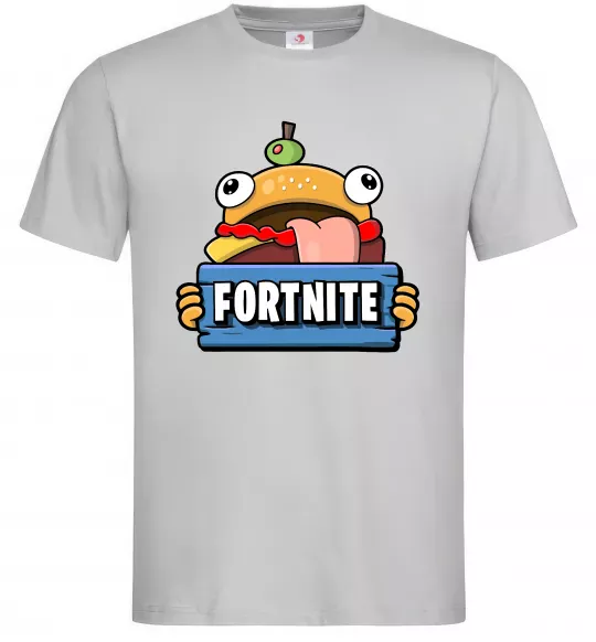 Чоловіча футболка Burger Fortnite Сірий фото