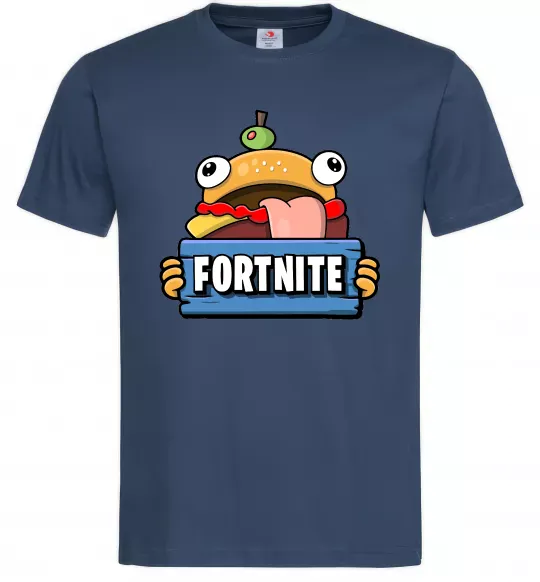 Чоловіча футболка Burger Fortnite Темно-синій фото