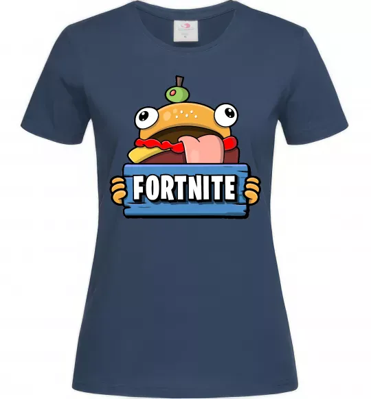 Жіноча футболка Burger Fortnite Темно-синій фото