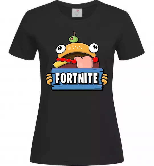 Жіноча футболка Burger Fortnite Чорний фото