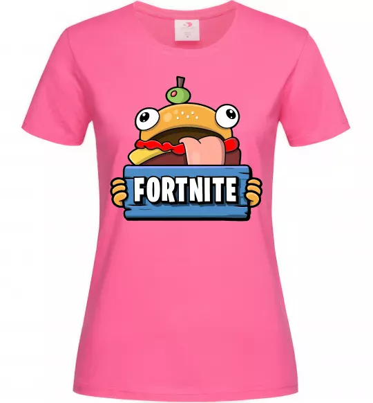 Жіноча футболка Burger Fortnite Яскраво-рожевий фото