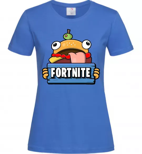 Жіноча футболка Burger Fortnite Яскраво-синій фото