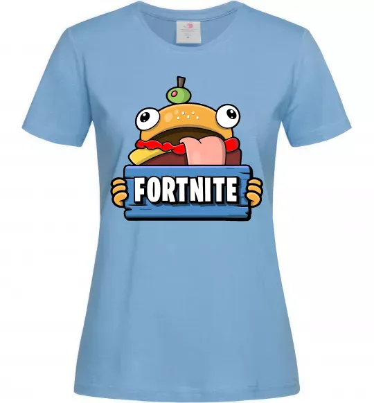 Жіноча футболка Burger Fortnite Блакитний фото