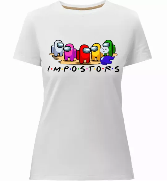 Женская премиум футболка Among us Impostors Белый фото